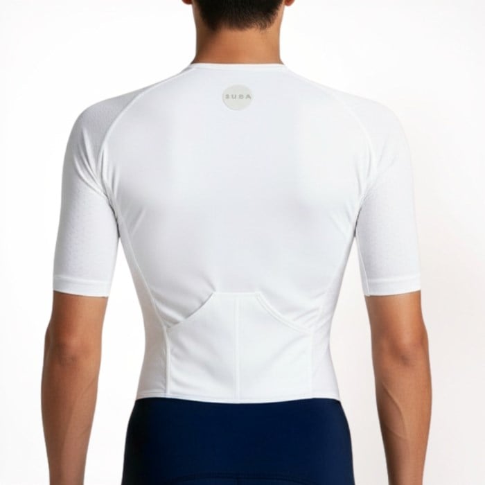 Sub4 Mens Triathlon Action Speedsuit - White-Navy