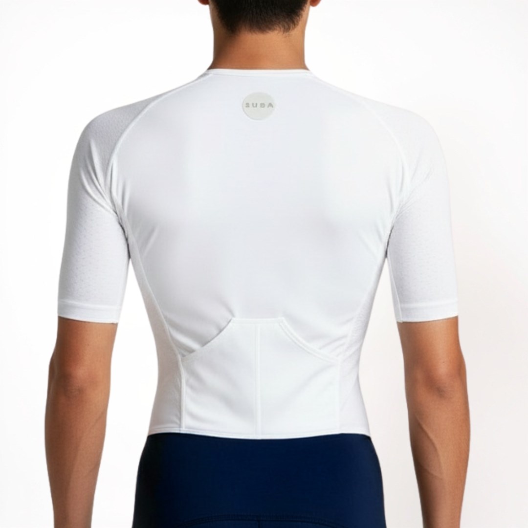 Sub4 Mens Triathlon Action Speedsuit - White-Navy