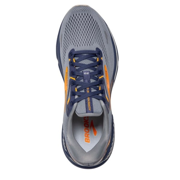 Brooks Adrenaline GTS 23 - Mens Running Shoes - Grey/Crown Blue/Orange