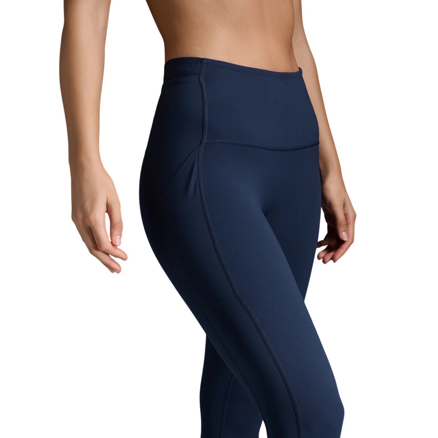 2XU Form Stash Hi-Rise Womens 7/8 Compression Tights - Midnight/Midnight