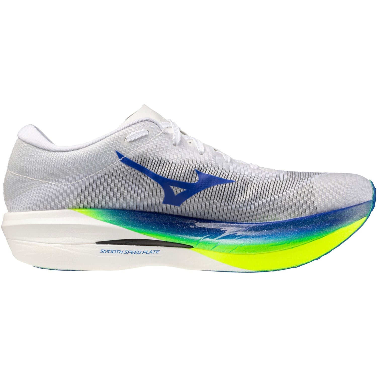 Mizuno Hyperwarp Elite - Unisex Racing Shoes - White/Lightning Yellow/Dazzling Blue