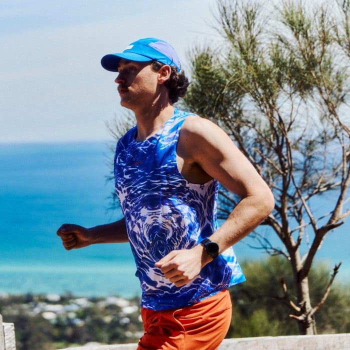 Fractel Velocity Mens Performance Running Singlet - Cobalt