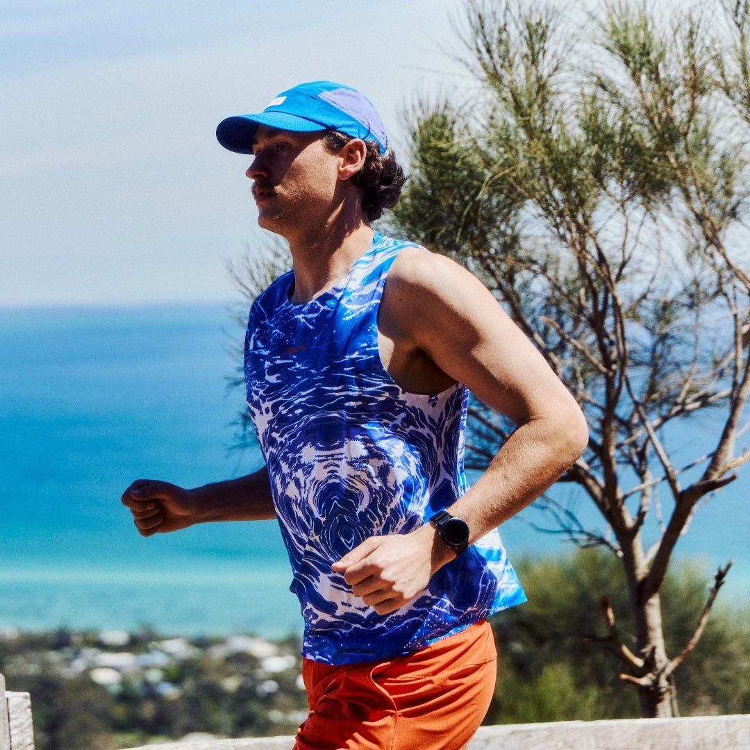 Fractel Velocity Mens Performance Running Singlet - Cobalt