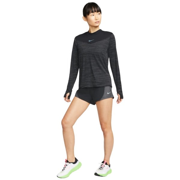Nike Run Division Tempo Luxe 3 Inch Womens Running Shorts - Black/Reflective Silver