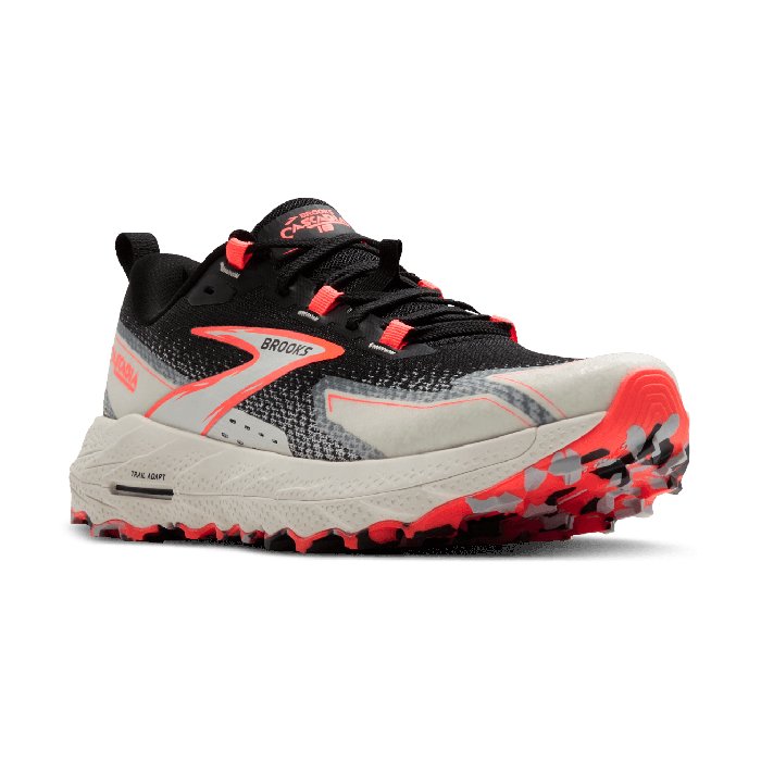 Brooks Cascadia 18 - Womens Trail Running Shoes - Black/Blue Wash/Flame