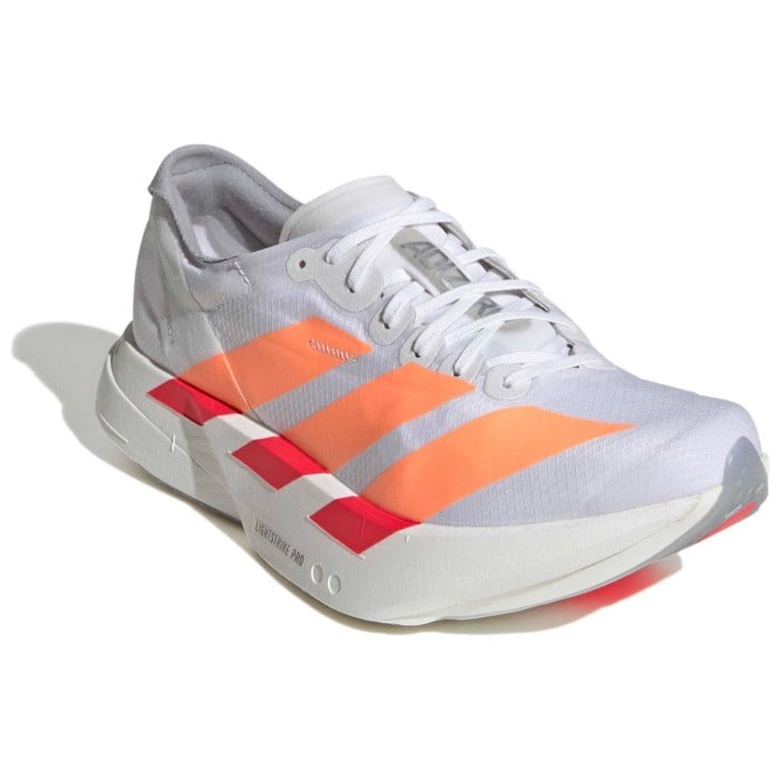 adidas Adizero Adios Pro 4 - Womens Racing Shoes - Cloud White/Beam Orange/Lucid Red