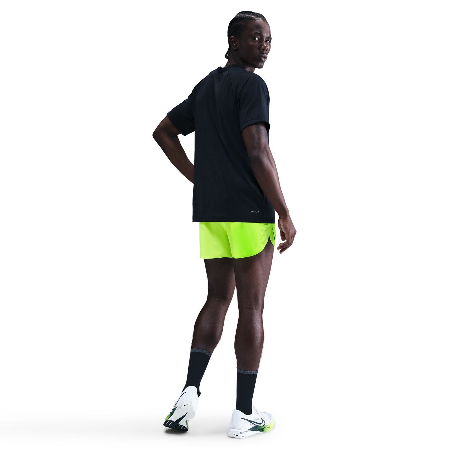 Nike AeroSwift ADV 4 Inch Brief-Lined Mens Running Shorts - Volt/Black