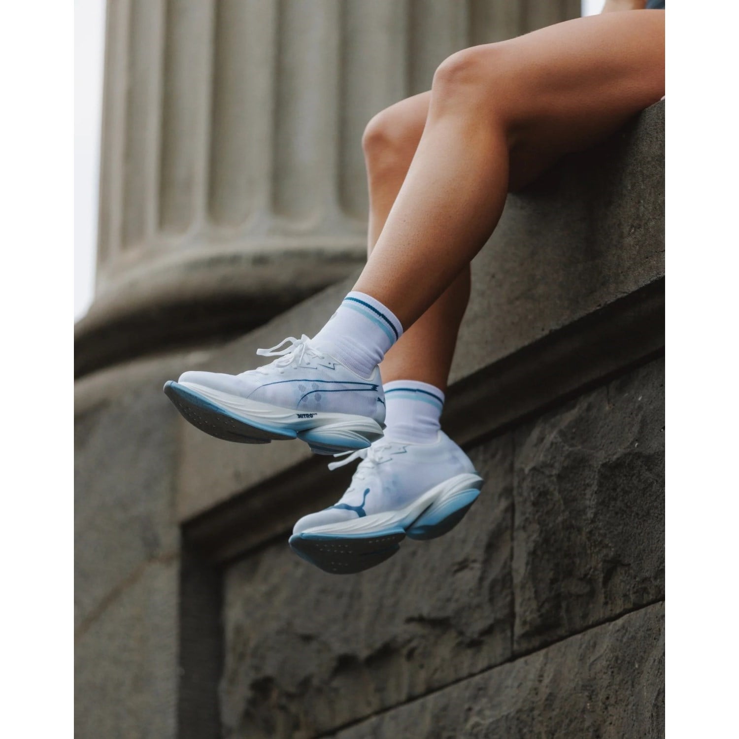 SHYU Crew Racing Socks - White/Chapel/Hill - image 2