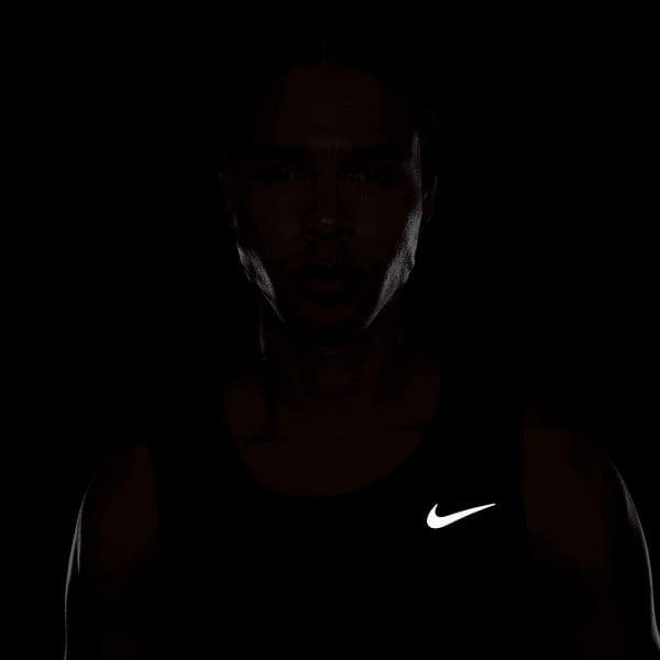 Nike Dri-Fit Miler Mens Running Tank Top - Black/Reflective Silver
