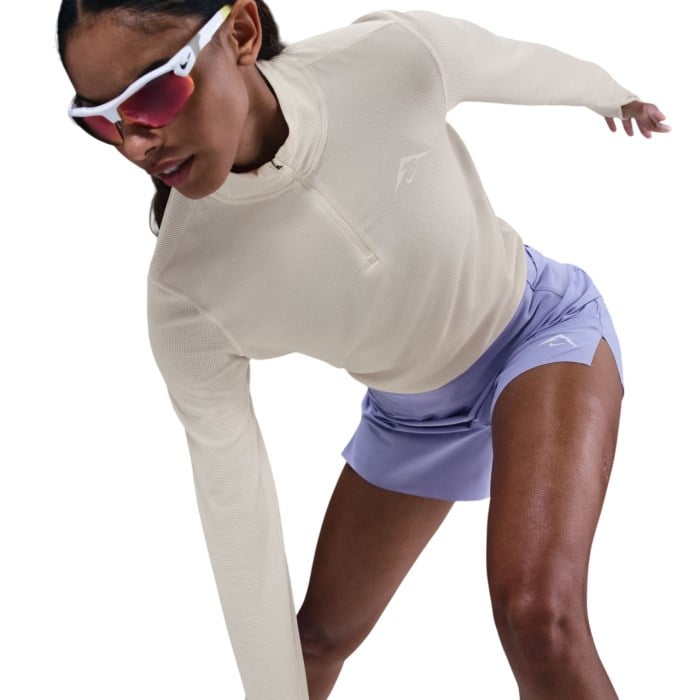Nike Dri-Fit 1/4 Zip Womens Running Mid Layer Top - Phantom/Summit White
