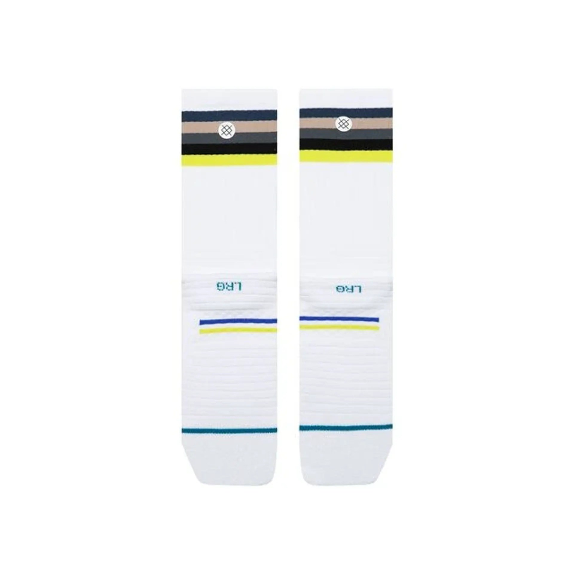 Stance Line Up Mid Ribbed Unisex Crew Socks - White - image 3
