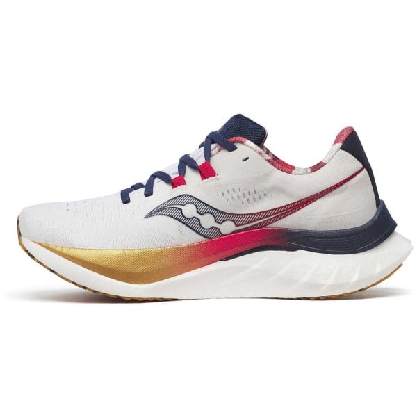 Saucony Endorphin Speed 4 Boston - Womens Running Shoes - White/Navy