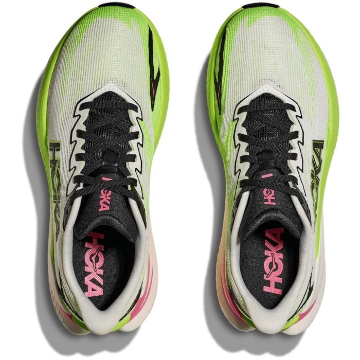Hoka Mach X 3 - Womens Running Shoes - White/Neon Lime