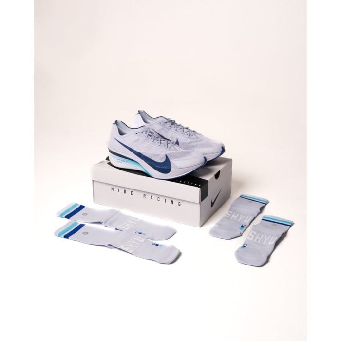 SHYU Half Crew Racing Socks - Ice/Blue/Azure