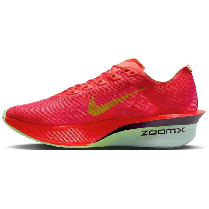 Nike ZoomX Vaporfly 4 - Mens Racing Shoes - Bright Crimson/Lime Blast/Mint Foam
