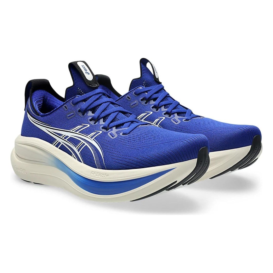 Asics Gel Nimbus 28 - Mens Running Shoes - Prussian Blue/Cream - image 6