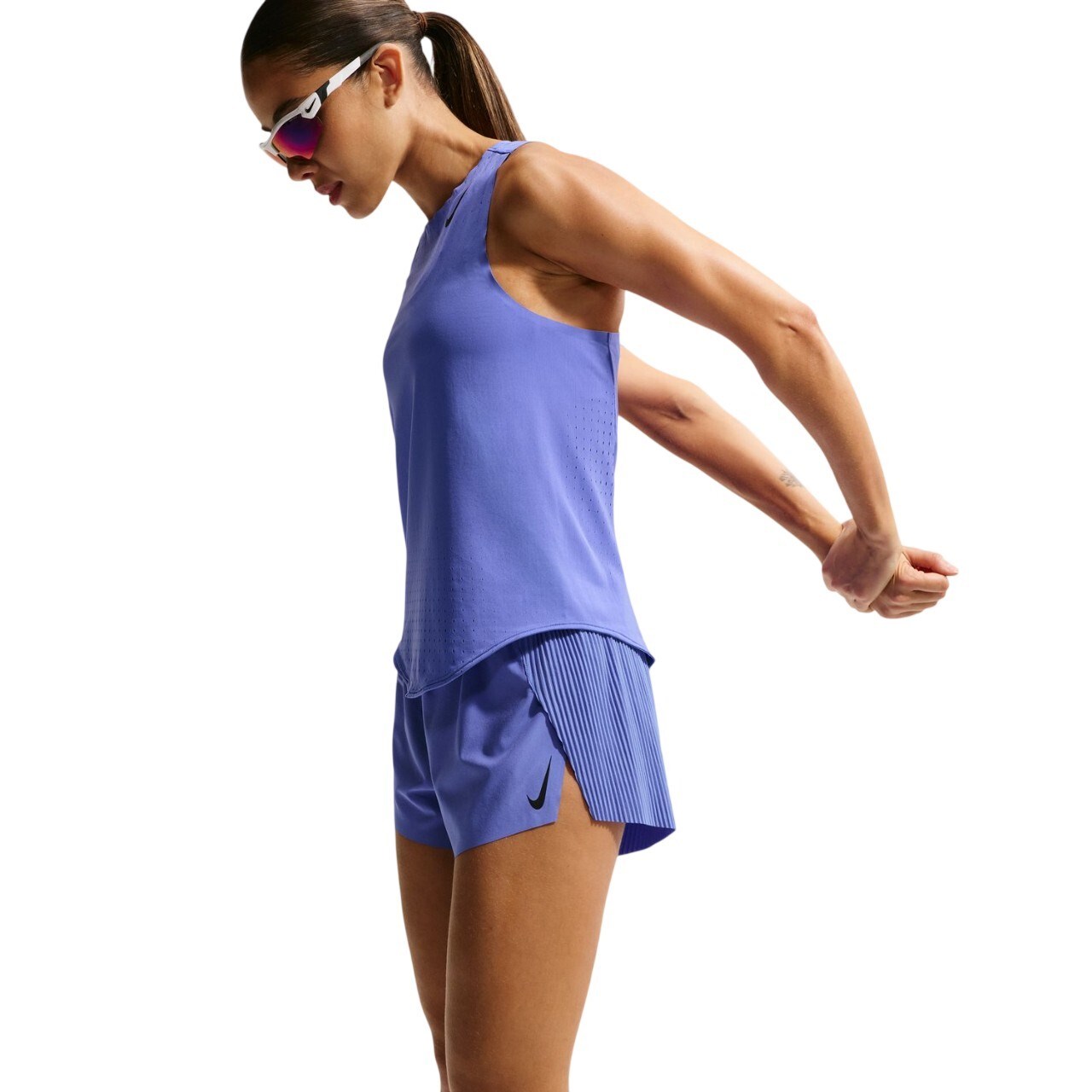 Nike AeroSwift Mid-Rise 3 Inch Womens Running Shorts - Sapphire/Black/White/Black