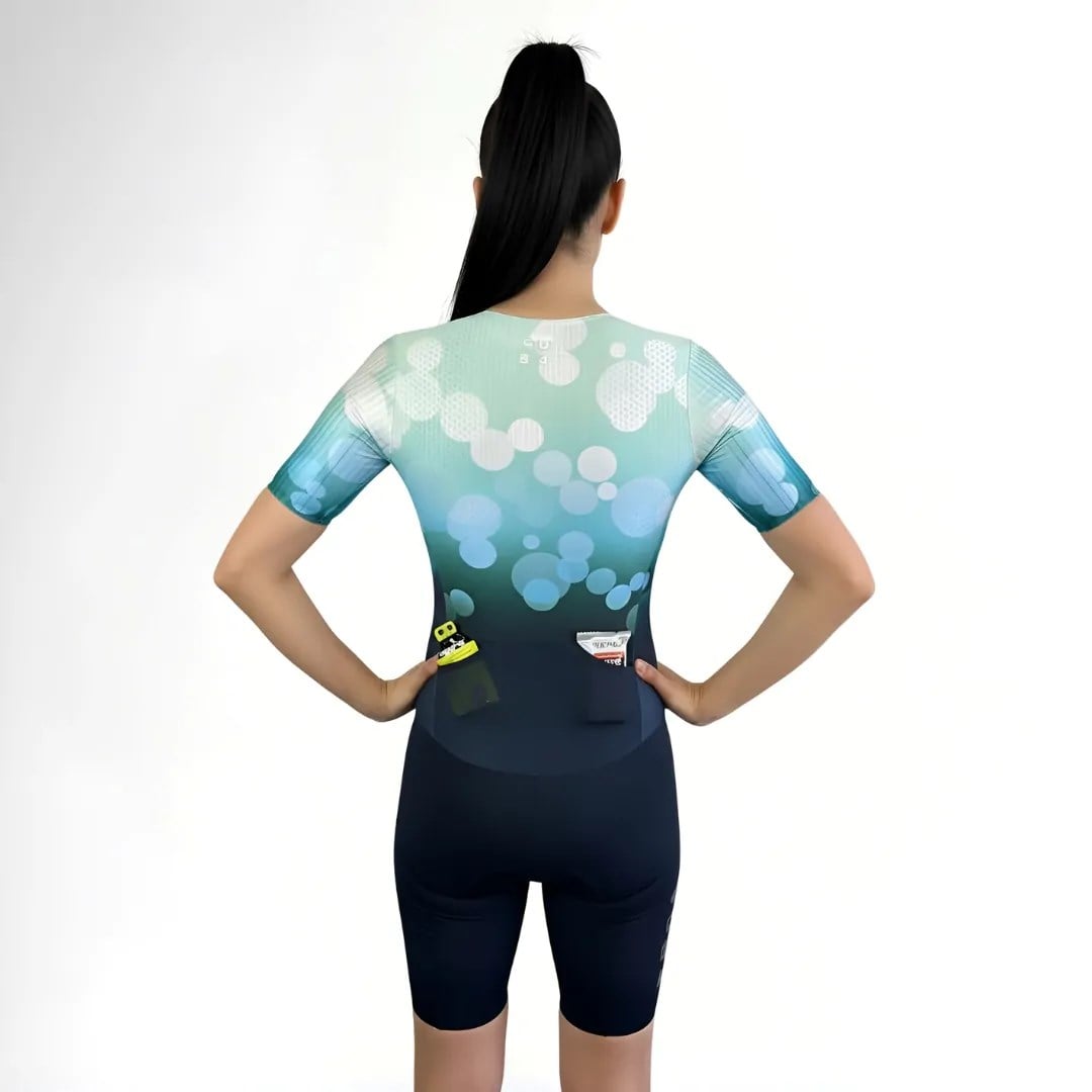 SUB4 Womens Triathlon Seamless Sleeved Speedsuit - Air Teal