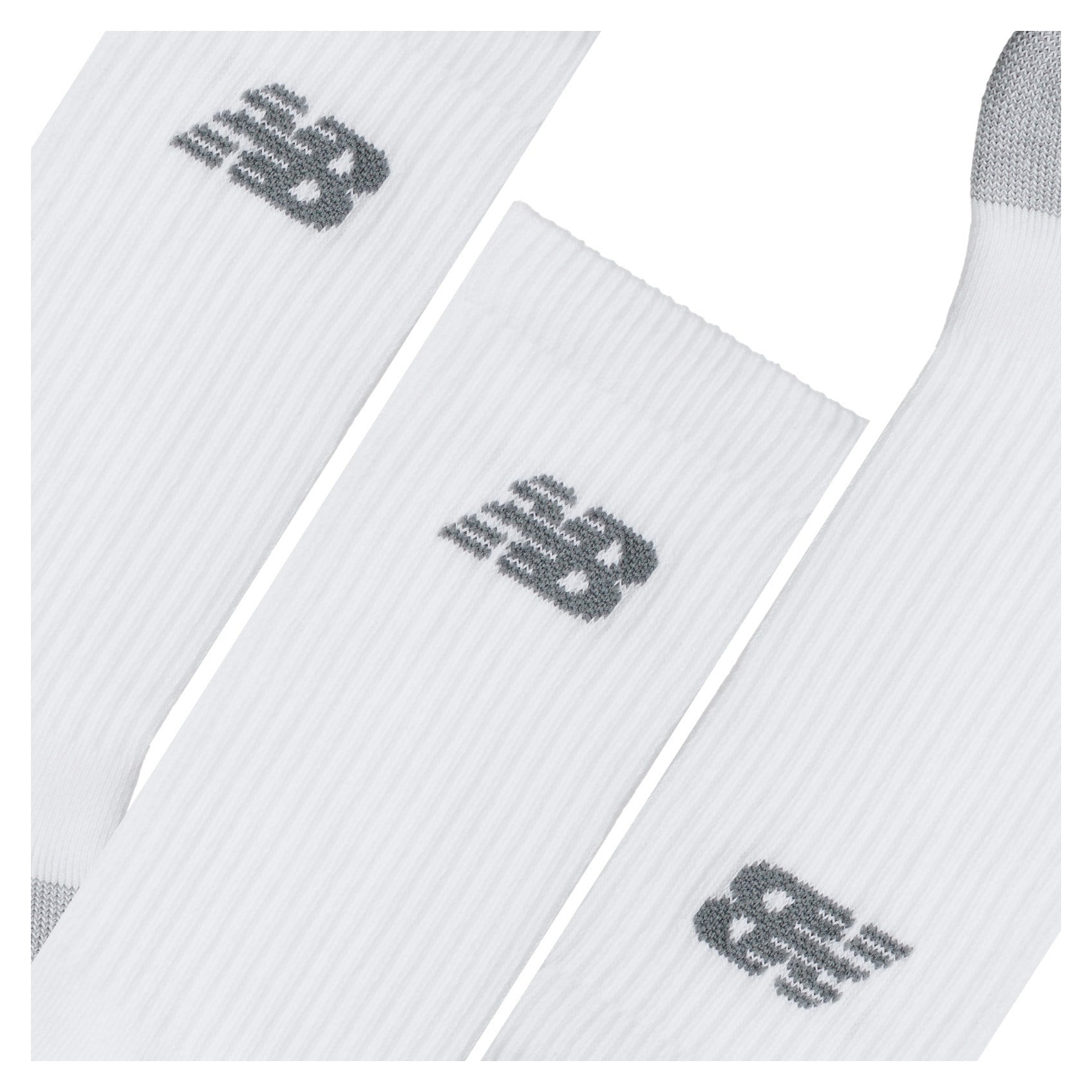 New Balance Performance Cushioned Crew Socks - 3 Pack - White/Grey - image 3