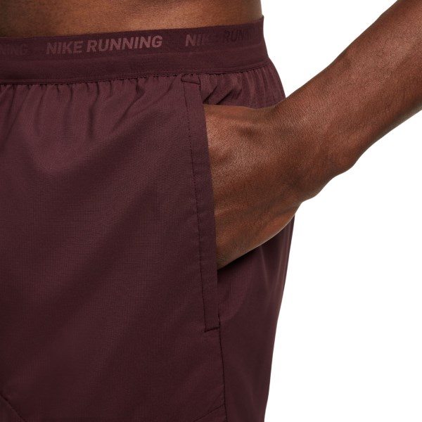 Nike Mens Stride Dri-Fit 7 inch Breif Lined Running Shorts - Burgundy Crush/Black/Reflective Silver
