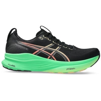 Asics Gel Kayano 32 - Mens Running Shoes - Black/Vital Green