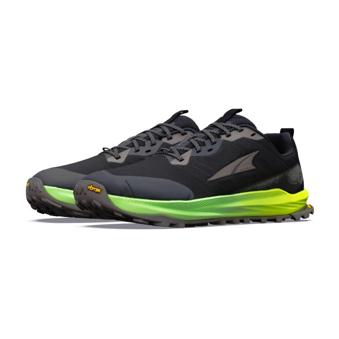 Altra Lone Peak 9+ - Mens Trail Running Shoes - Black Dark Gull Gray/Green Gecko - image 2