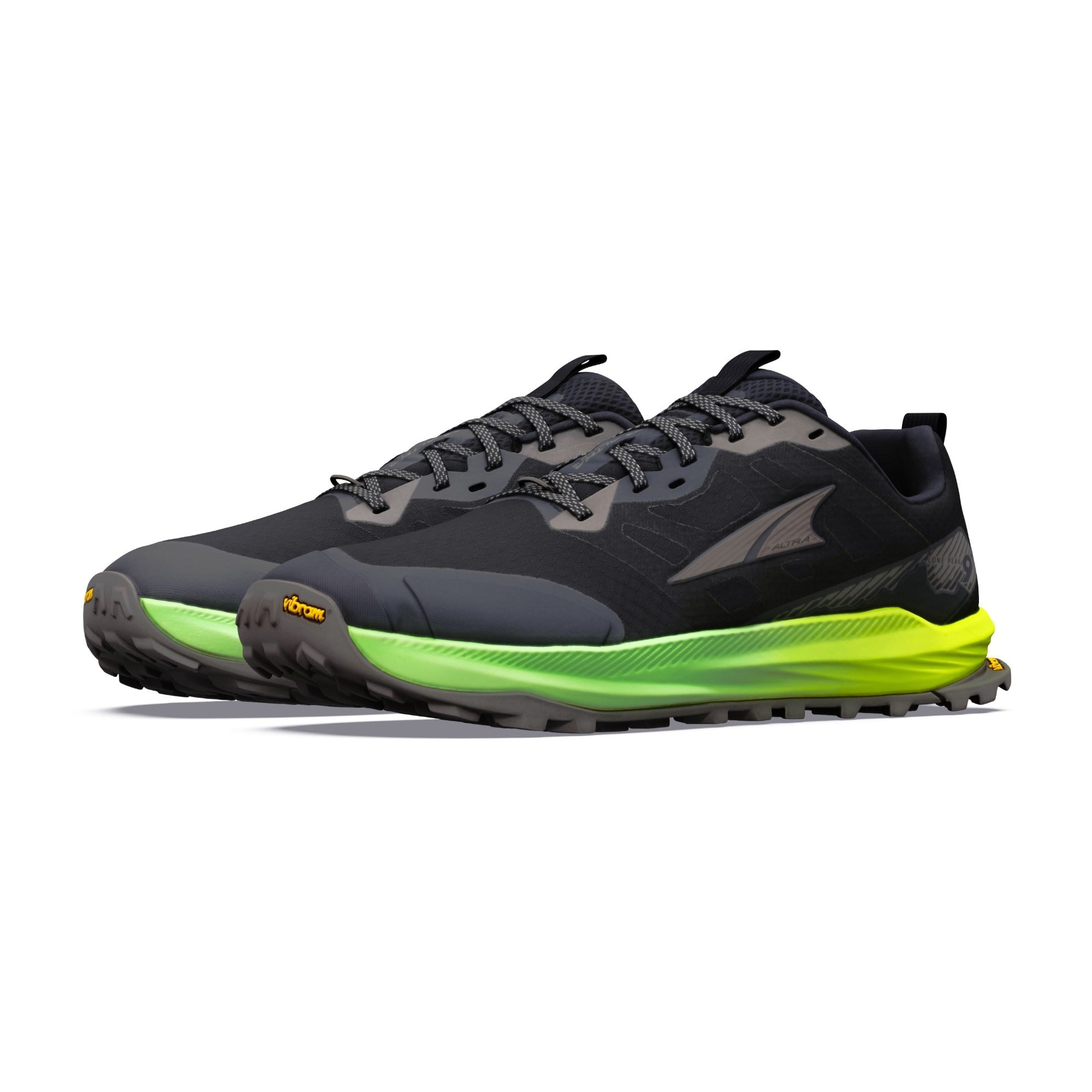 Altra Lone Peak 9+ - Mens Trail Running Shoes - Black Dark Gull Gray/Green Gecko - image 2
