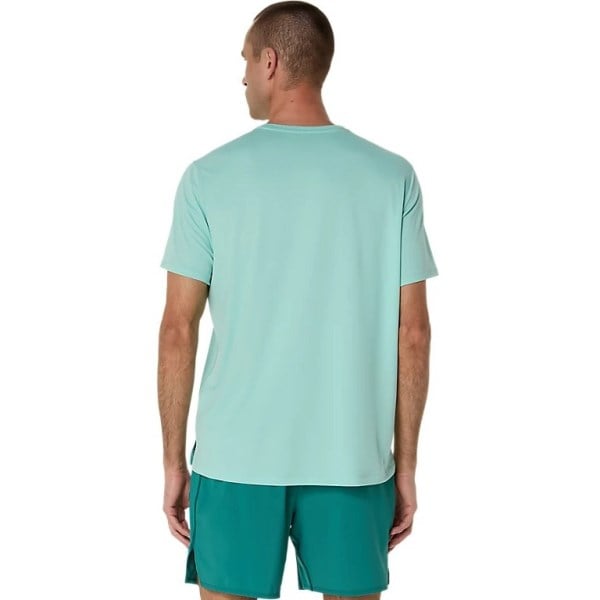 Asics Silver Mens Short Sleeve Running T-Shirt - Oasis Green