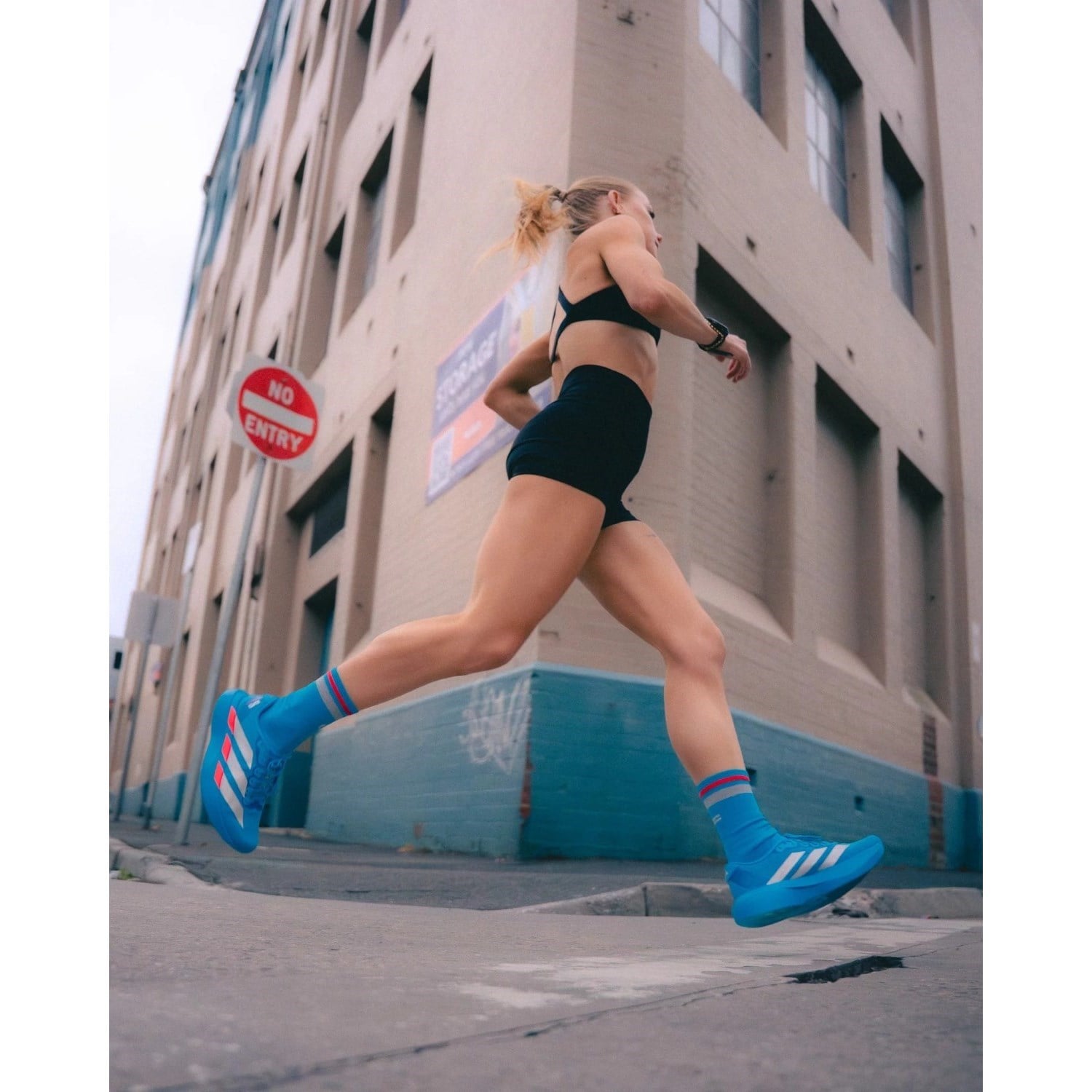 SHYU Crew Racing Socks - Sapphire/Chrome/Red