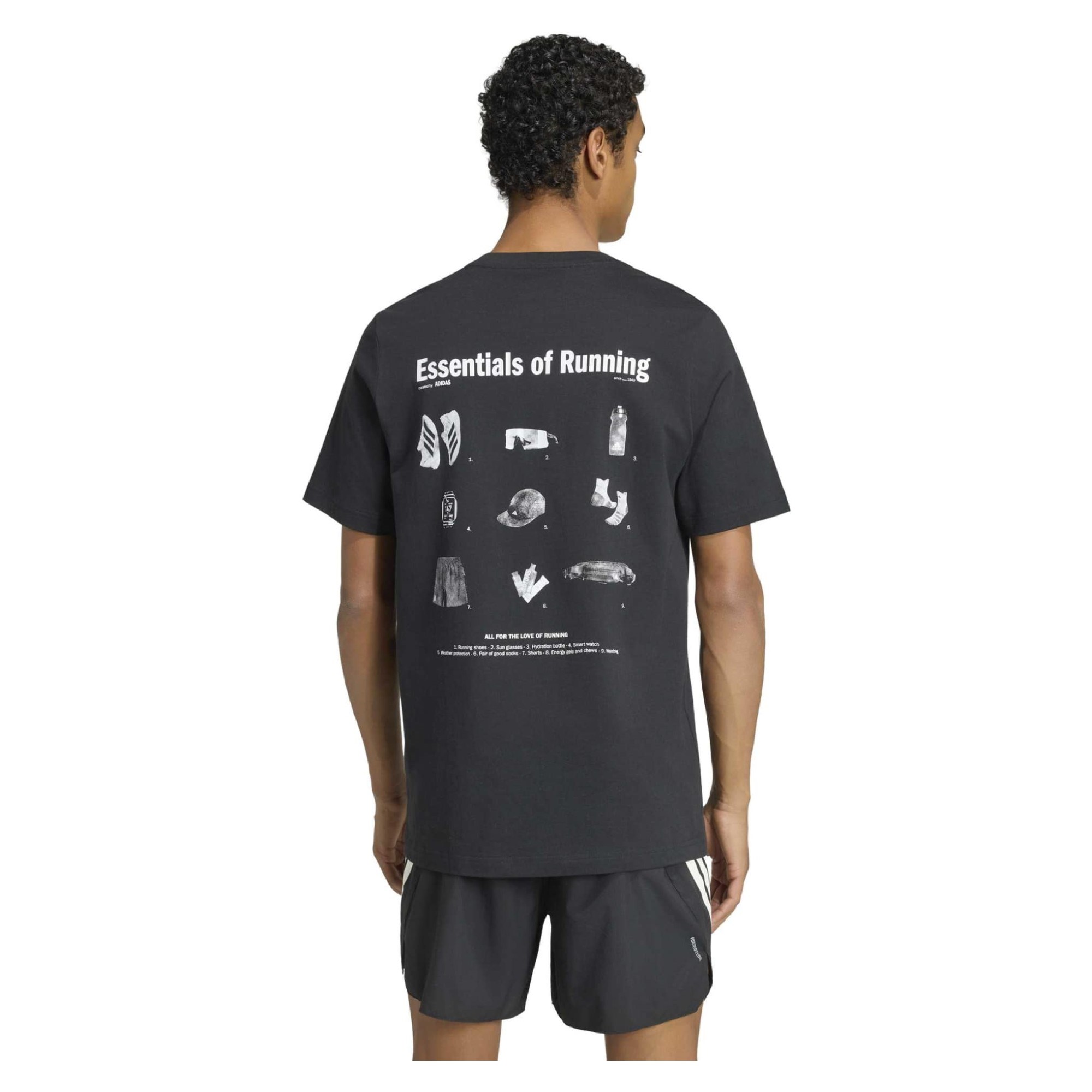 adidas Run Essentials Mens Graphic T-Shirt - Black - image 2