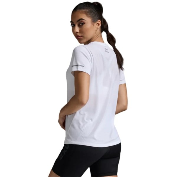 2XU Aero Womens Running T-Shirt - White/Silver Reflective