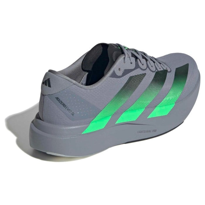 adidas Adizero Evo SL Woven - Mens Running Shoes - Grey/Screaming Green/Carbon