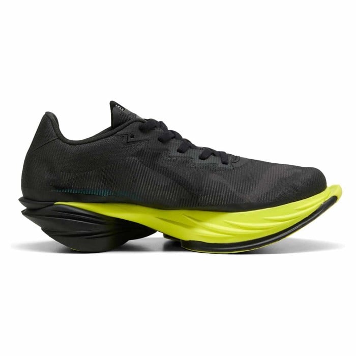 Puma Fast-R 3 Nitro Elite Aston Martin Aramco F1 - Womens Running Shoes - Black/Lime Shimmer/Green