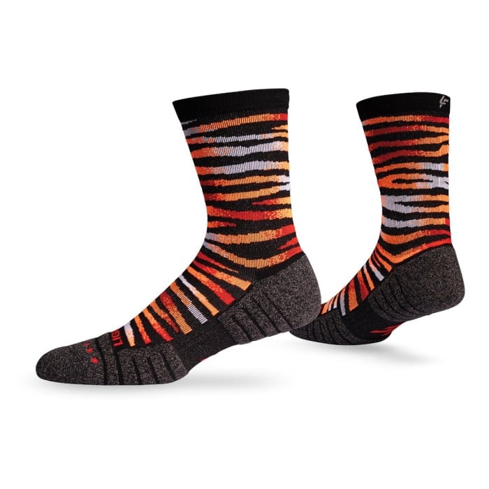 Lightfeet Performance Predator Unisex Half Crew Socks - Black/Red/Orange