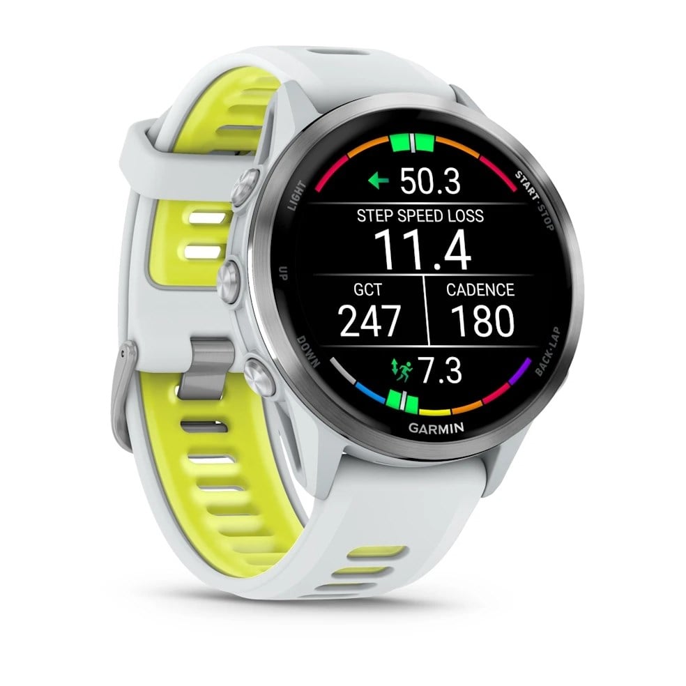 Garmin Forerunner 970 Premium GPS Running and Triathlon Smartwatch - Whitestone/Amp Yellow