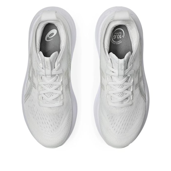 Asics Gel Nimbus 27 - Womens Running Shoes - White/Glacier Grey