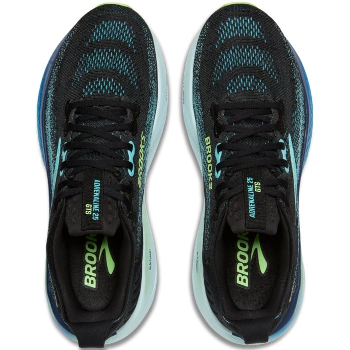 Brooks Adrenaline GTS 25 - Mens Running Shoes - Black/Panema/Mint