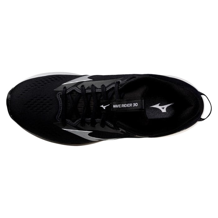 Mizuno Wave Rider 30 - Mens Running Shoes - Black/White - image 4