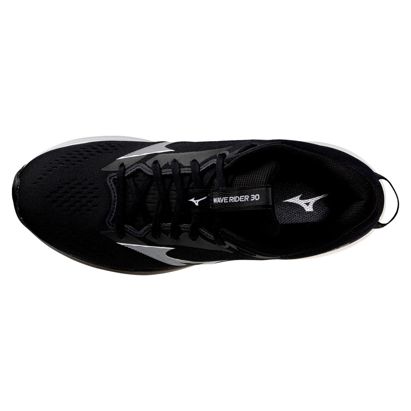 Mizuno Wave Rider 30 - Mens Running Shoes - Black/White - image 4