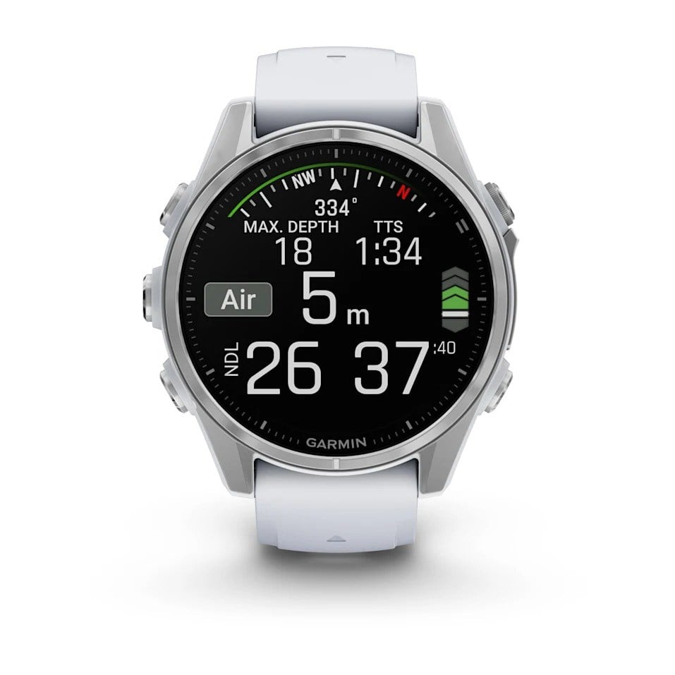 Garmin Fenix 8 43mm Premium Multisport Smartwatch - Silver/Whitestone Silicone Band - image 4