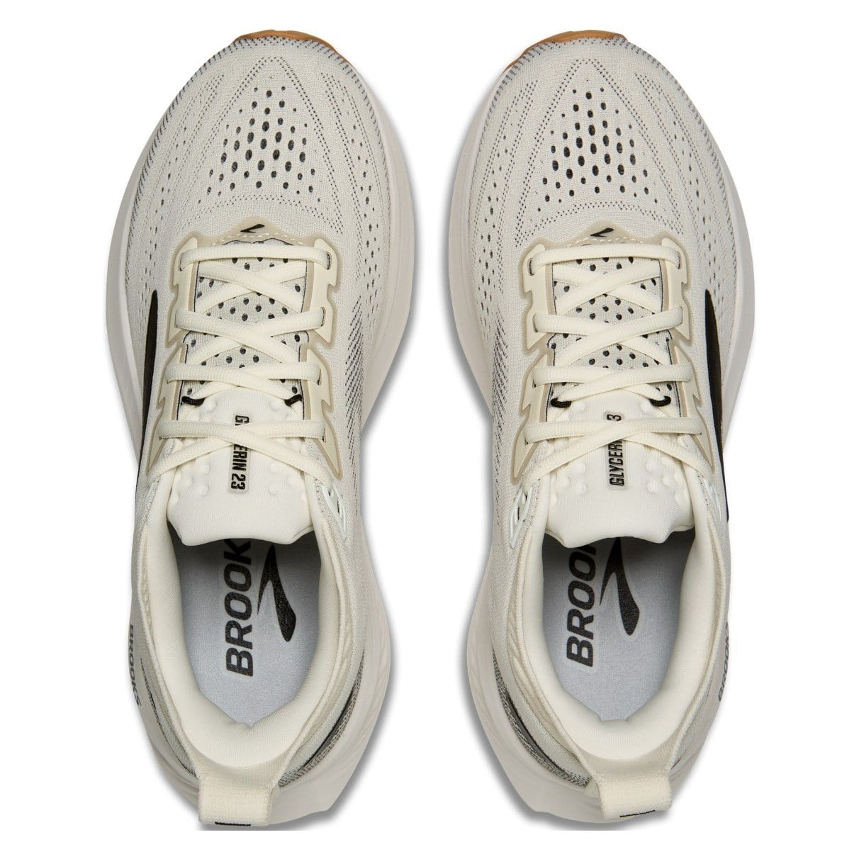 Brooks Glycerin 23 - Womens Running Shoes - White/Black/Biscuit - image 3