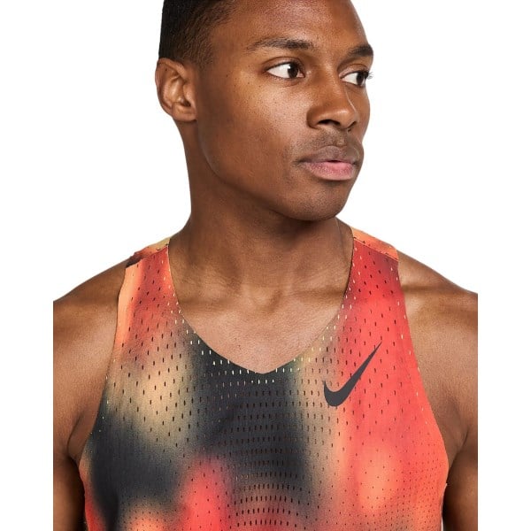 Nike AeroSwift Elite Entry Mens Dri-FIT ADV Running Tank Top - Light Lemon Twist/Light Crimson/Black
