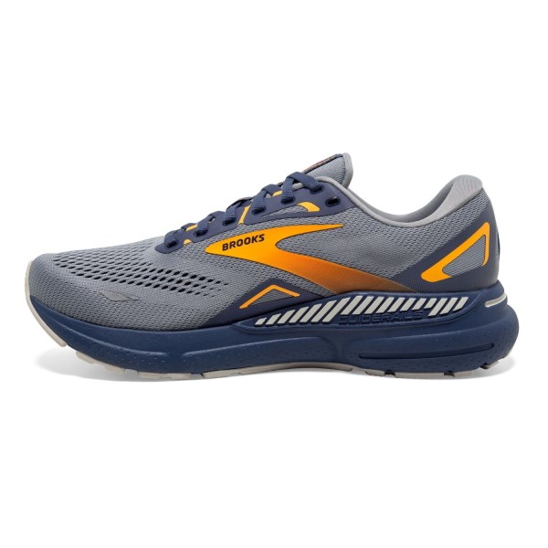 Brooks Adrenaline GTS 23 - Mens Running Shoes - Grey/Crown Blue/Orange