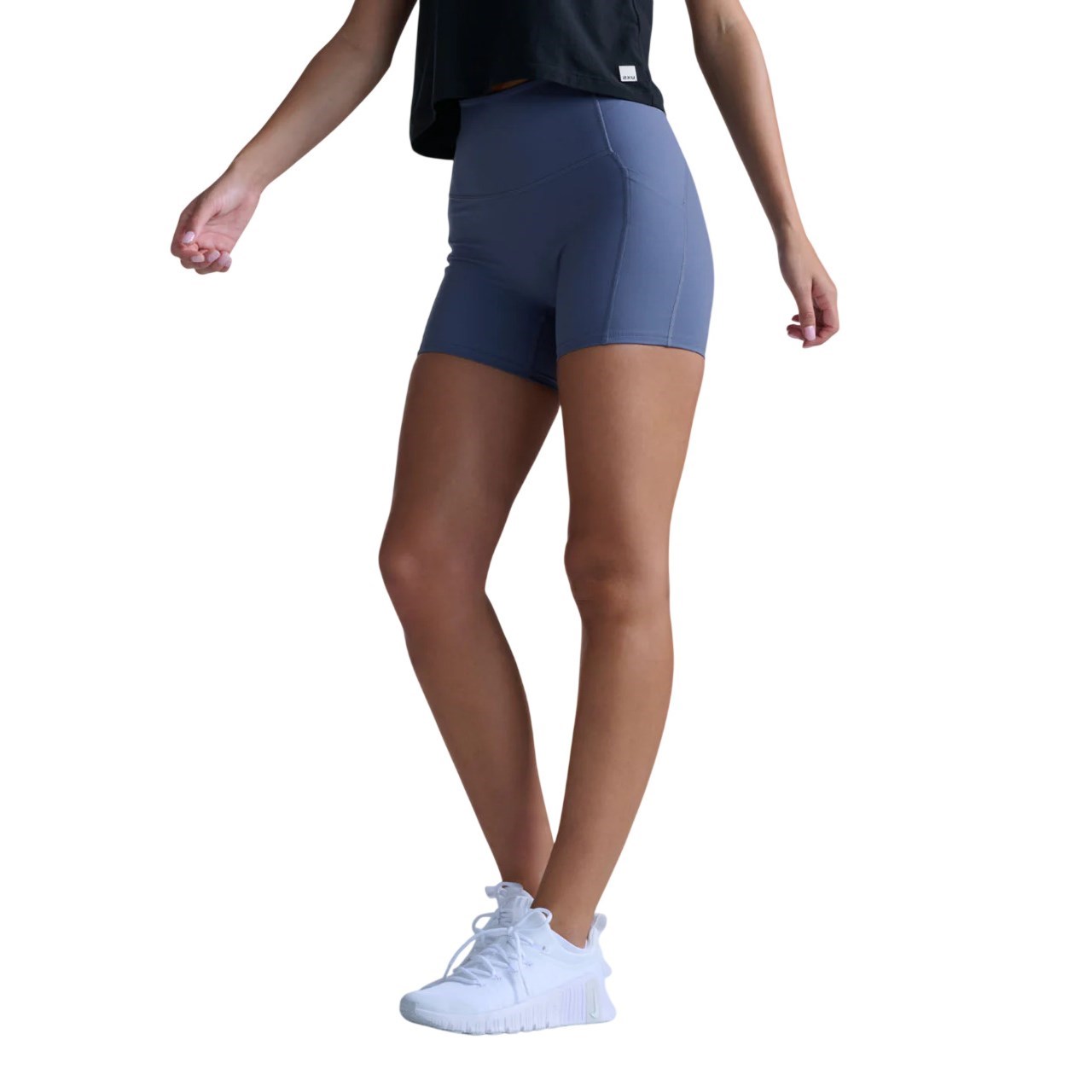 2XU Form Stash Hi-Rise Womens 4 Inch Compression Shorts with Pockets - Indigo/Indigo