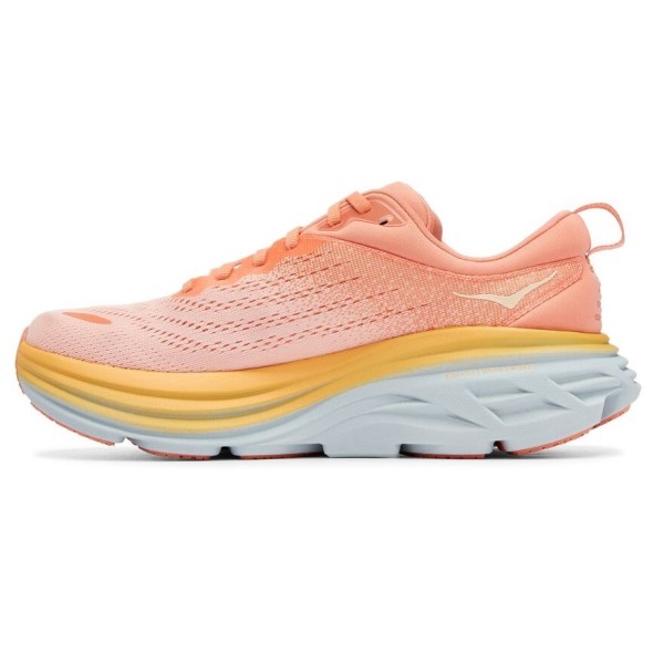 Hoka Bondi 8 - Womens Running Shoes - Shell Coral/Peach Parfait