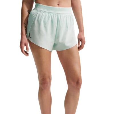 Nike AeroSwift Mid-Rise 3 Inch Womens Running Shorts - Barely Green/Black