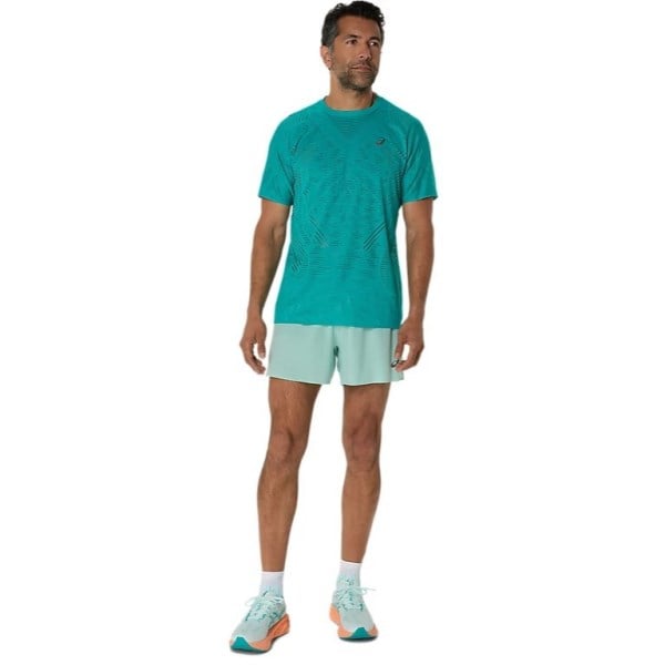 Asics Metarun 5inch Running Shorts - Mens Running Clothing - Oasis Green
