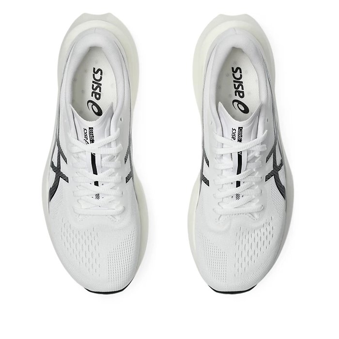 Asics Magic Speed 4 - Womens Road Racing Shoes - White/Black