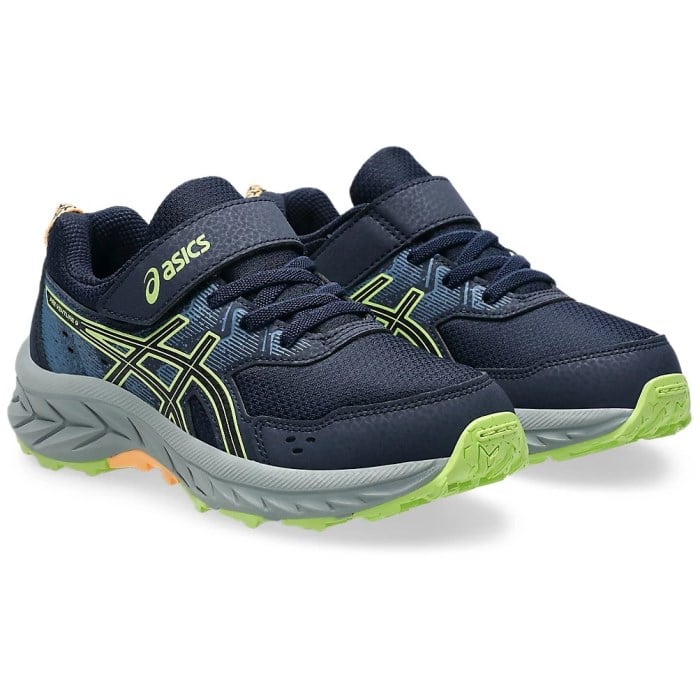 Asics Gel Venture 9 PS - Kids Trail Running Shoes - Midnight/Lime Green