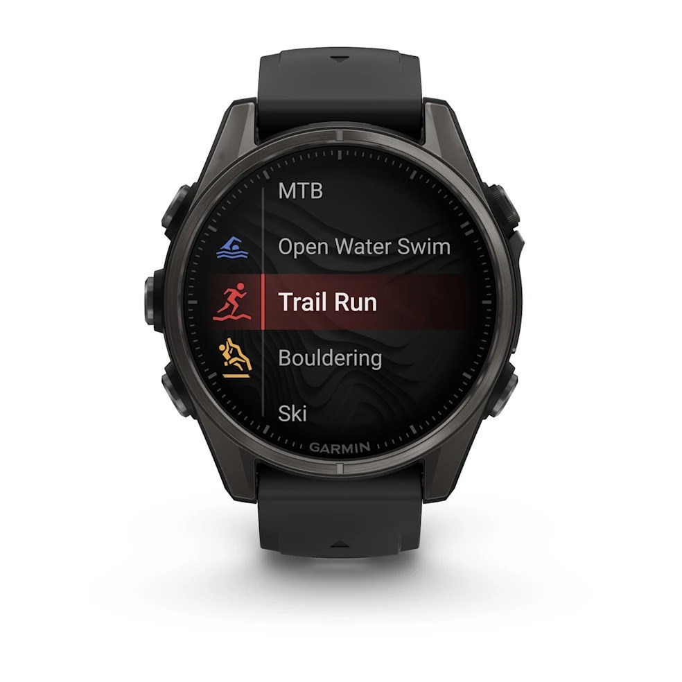 Garmin fenix 8 43mm Premium Multisport Smartwatch - Sapphire/Carbon Grey DLC Titanium with